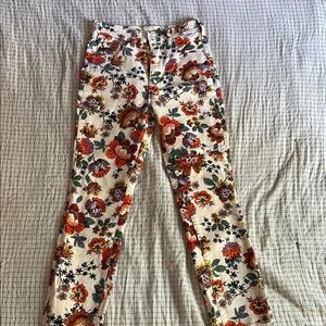 Pilcro Floral Print Pants - Multicolor